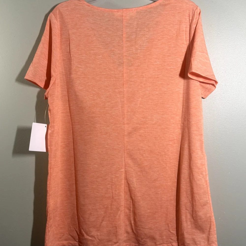 Orange Crisscross V-Neck Top - Picture 5 of 7